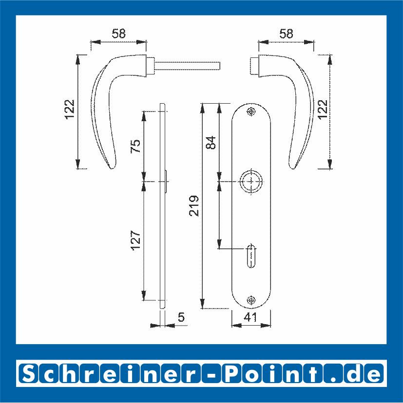 Hoppe Atlanta Messing poliert Resista® F77-R Langschildgarnitur M1530/302, 2804061, 2804109, 2804141, 2804408